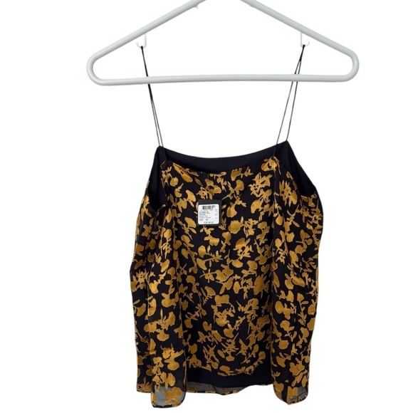 Club Monaco Burnout Cami Chemise Silk Blend NWT Gold and Black Size XS - Picture 2 of 12
